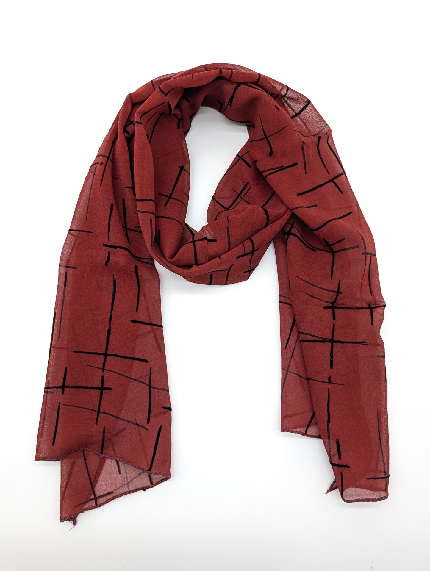 Chiffon Seidenschal mit abstrakte Streifenmuster