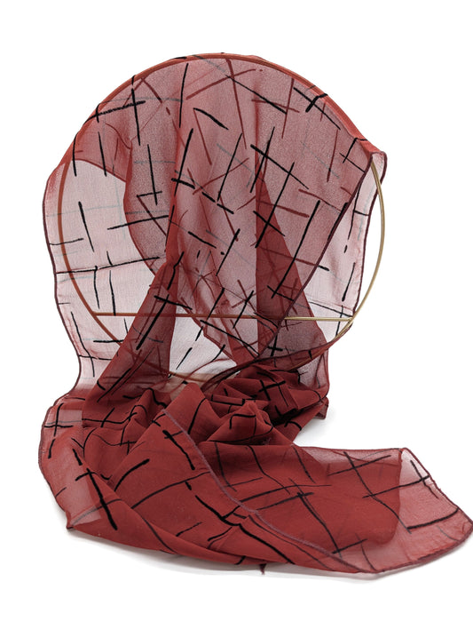 Chiffon Seidenschal mit abstrakte Streifenmuster