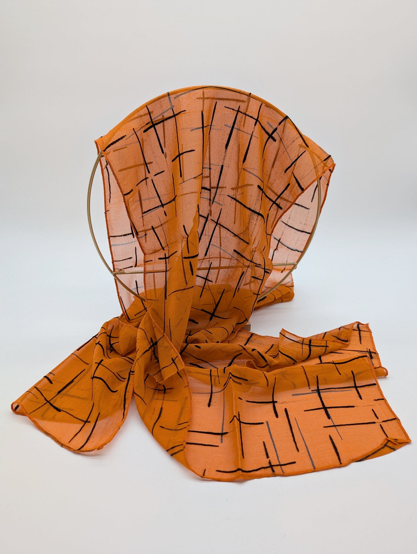 Chiffon Seidenschal mit abstrakte Streifenmuster