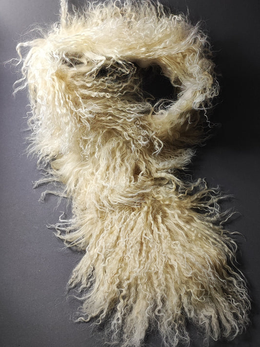 Warmer vintage Lammfellkragen / Lammfellschal L90cm + B11cm