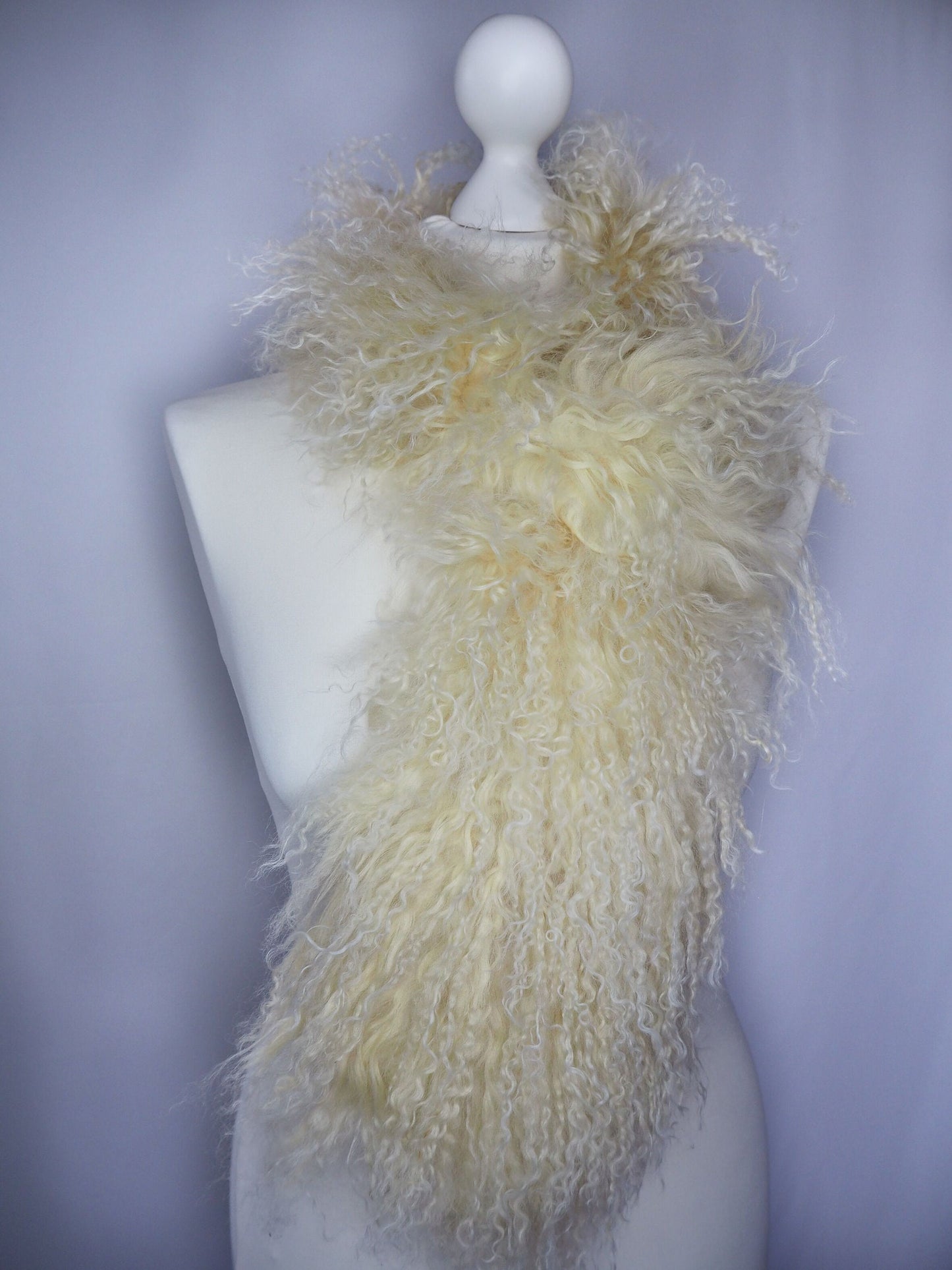 Warmer vintage Lammfellkragen / Lammfellschal L90cm + B11cm