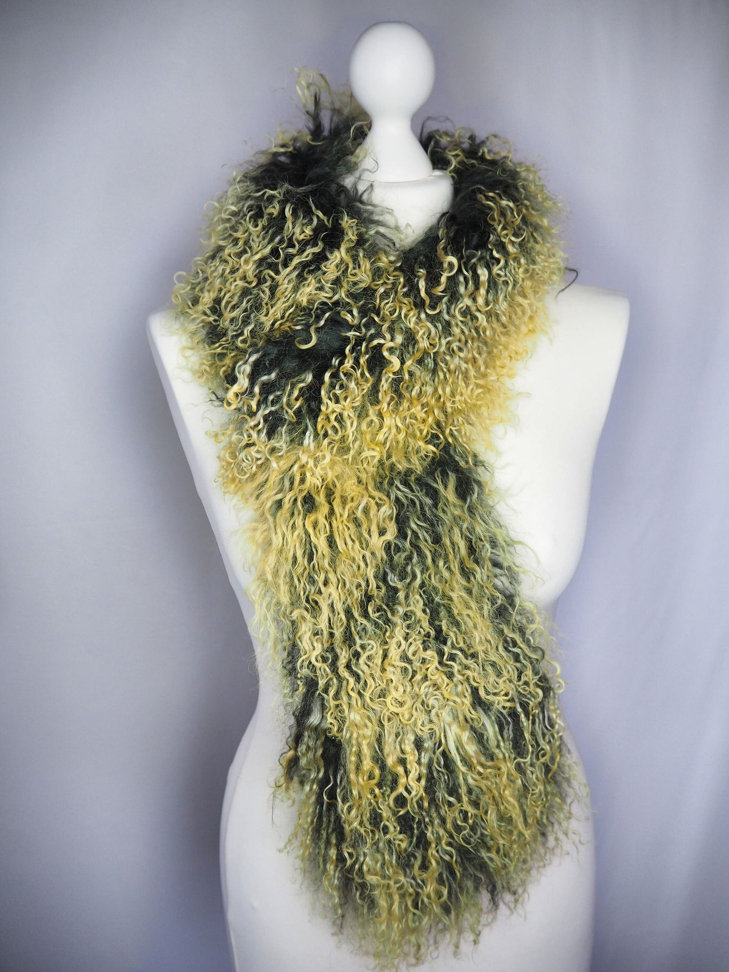 Warmer vintage Lammfellkragen / Lammfellschal L90cm + B11cm
