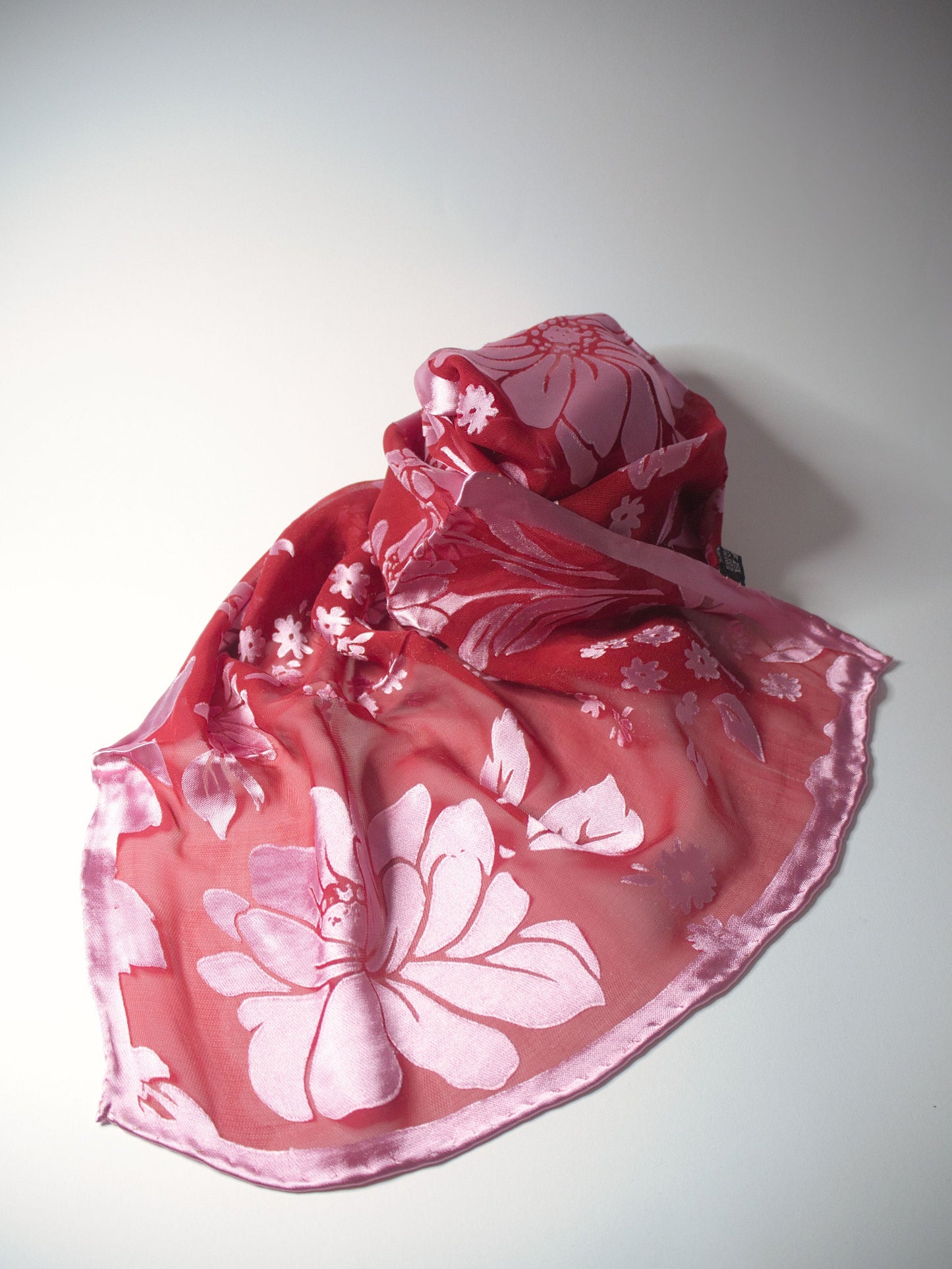 Seidenschal mit Viskose, Blumenausbrenner in verschiedenen Farben, 150cm x 38cm