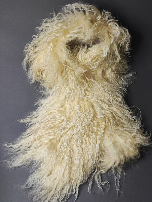 Warmer vintage Lammfellkragen / Lammfellschal L90cm + B11cm